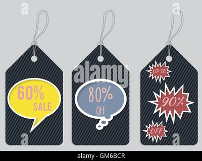 Discount labelset with speech bubbles Stock Vector