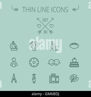 Education thin line icon set Stock Vector
