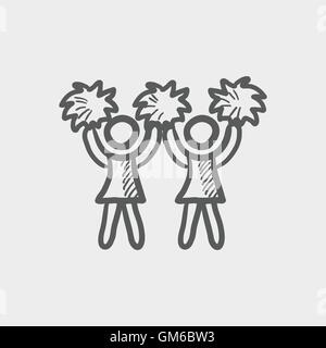 Cheerleader sketch icon Stock Vector