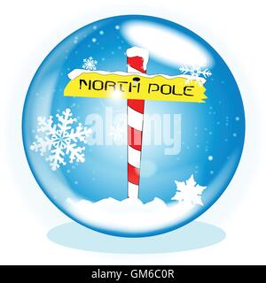 North Pole Winter Globe Stock Vector