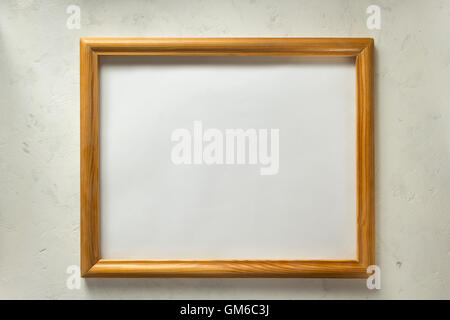 photo picture frame on wall background Stock Photo