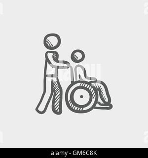 Nursing care sketch icon Stock Vector