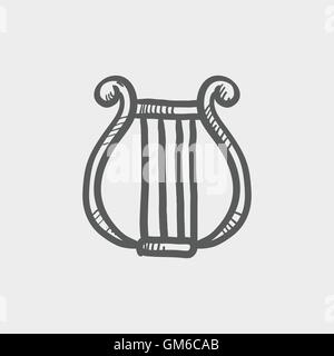 Lyre sketch icon Stock Vector