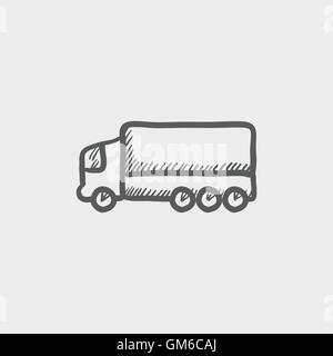 Trailer truck sketch icon Stock Vector