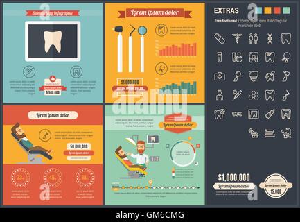 Stomatology flat design Infographic Template Stock Vector Image & Art ...