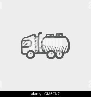 Tanker truck sketch icon Stock Vector