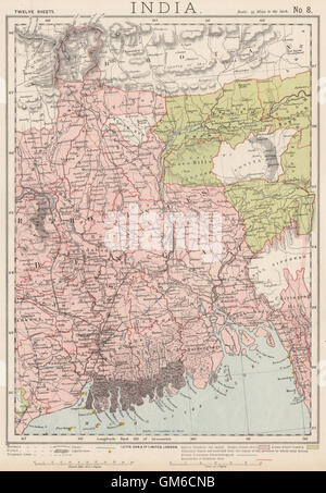 BRITISH BENGAL BANGLADESH Calcutta Bhutan Assam Tea plantations. LETTS ...