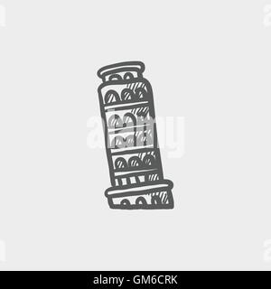 Leaning tower of pisa sketch icon Stock Vector