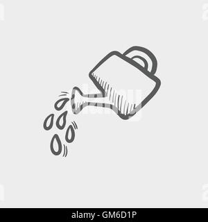 Watering can sketch icon Stock Vector