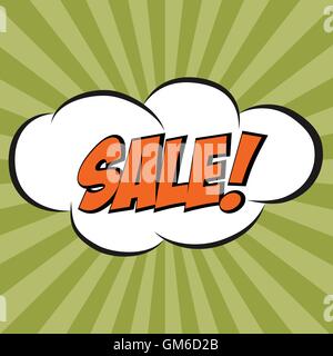 Speech Bubble in Pop-Art Style, with message " SALE" Stock Vector