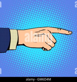 Hand pointing finger man Stock Vector