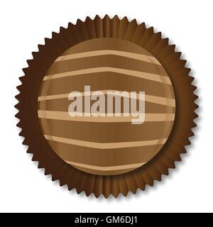 A typical chocolate from a chocolate box selection over a white background Stock Vector