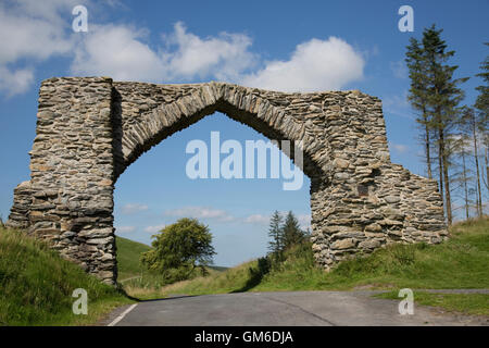 Old masonry Gothic arch Pontarfynach near Devils Bridge Ceredigion Wales Stock Photo