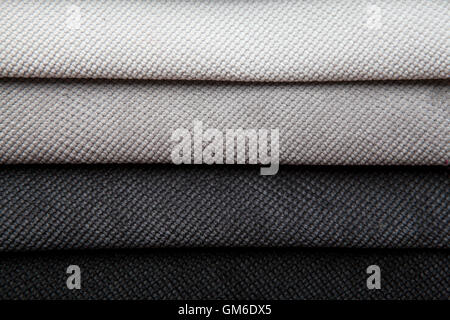 Shades of gray fabric samples Stock Photo