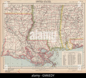 Map of the Gulf South States – Louisiana, Mississippi, Alabama, Florida