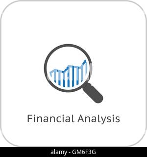 Financial Analysis Icon. Business Concept. Flat Design. Stock Vector