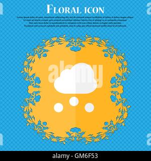 snowing . Floral flat design on a blue abstract background with place for your text. Vector Stock Vector