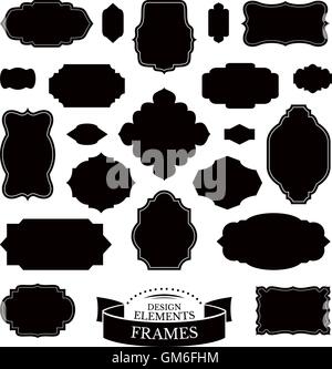 Set of different simple frames Stock Vector
