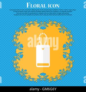 army chains icon sign. Floral flat design on a blue abstract background with place for your text. Vector Stock Vector
