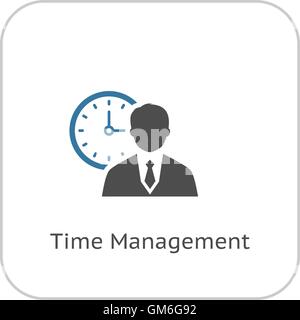 Time Management Icon. Business Concept. Flat Design. Stock Vector