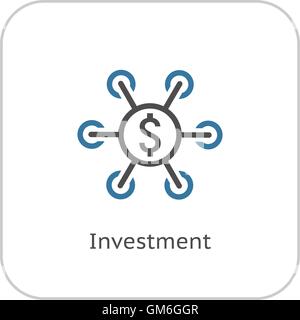 Investment Icon. Business Concept. Flat Design. Stock Vector