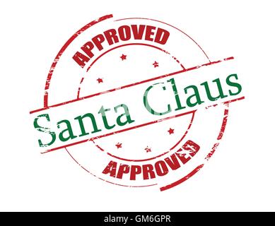 Santa Claus approved grunge rubber stamp on white background, vector ...