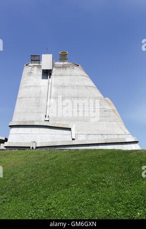 Saint-Pierre church from le Corbusier is a concrete church in the commune of Firminy, France Stock Photo