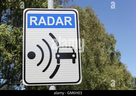Radar signal and control on a road Stock Photo
