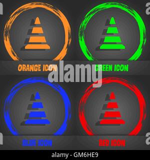 road cone icon. Fashionable modern style. In the orange, green, blue, red design. Vector Stock Vector