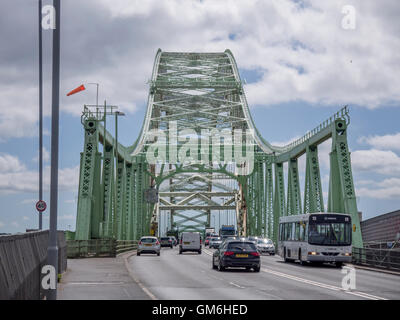 Runcorn, Widnes Silver Jubilee road bridge. Stock Photo