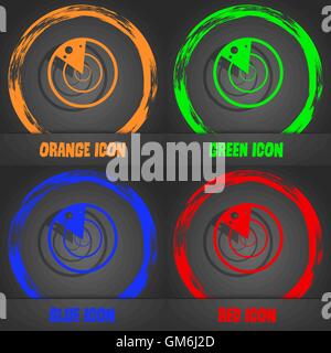 radar icon sign. Fashionable modern style. In the orange, green, blue, red design. Vector Stock Vector