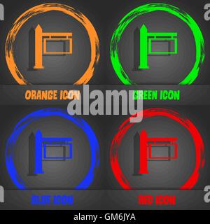 Information Road Sign icon sign. Fashionable modern style. In the orange, green, blue, red design. Vector Stock Vector