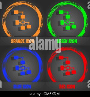 Local Network icon sign. Fashionable modern style. In the orange, green, blue, red design. Vector Stock Vector