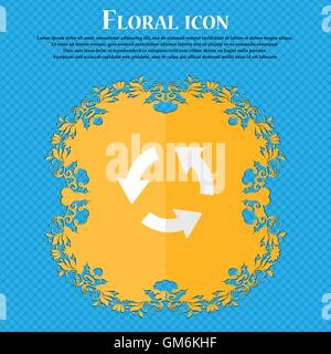 Refresh. Floral flat design on a blue abstract background with place for your text. Vector Stock Vector