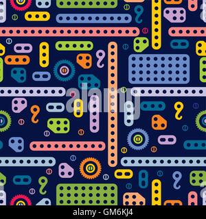 USSR colorful building block pattern Stock Vector