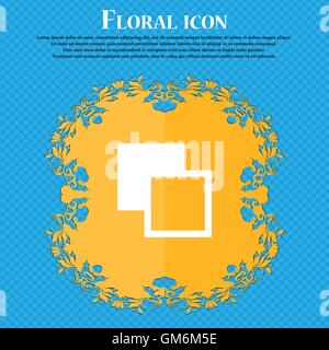 Active color toolbar . Floral flat design on a blue abstract background with place for your text. Vector Stock Vector
