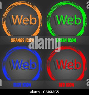 World Wide Web Red Icon On White Background. Red Flat Style Vector ...