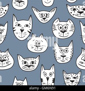 Cats pattern vector Stock Vector
