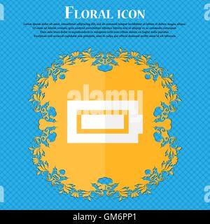 Battery fully charged . Floral flat design on a blue abstract background with place for your text. Vector Stock Vector