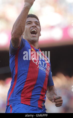 08/20/2016. Camp Nou, Barcelona, Spain. Luis Suarez goal When Spanish liga match FC Barcelona - betis seville Stock Photo