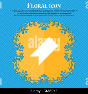 bookmark . Floral flat design on a blue abstract background with place for your text. Vector Stock Vector