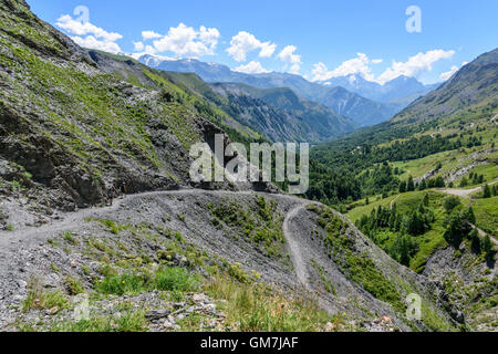 People trekking in the Valley Ferrand, Oisans, France, Europe Stock Photo
