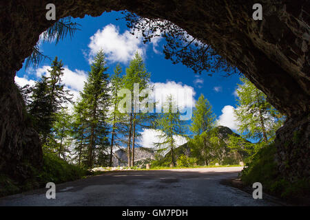 Panoramic view at the end of the tunnel Stock Photo