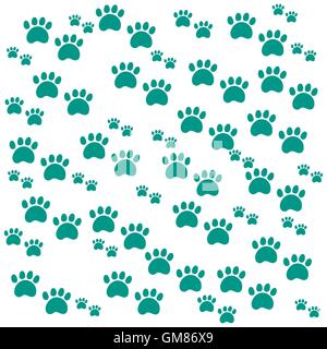 Nice picture of wild animal traces on a white background Stock Vector