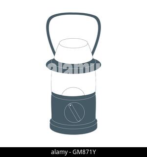 Stylized icon of a colored camping light on a white background Stock Vector