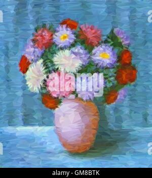 Flowers Asters, Low Poly Stock Vector Image & Art - Alamy