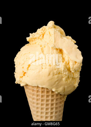 Vanilla Ice Cream with cone Stock Photo