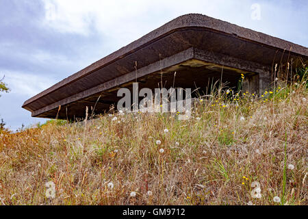 Command Bunker for Battery Russell at at Fort Steven's State Park in Oregon. Stock Photo