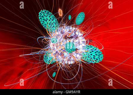 Immune system defense cells attacking a virus, 3D Rendering Stock Photo ...