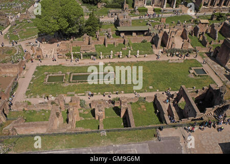 Birdseye view of what used to be a garden area, Forum area, Rome, Italy. Stock Photo